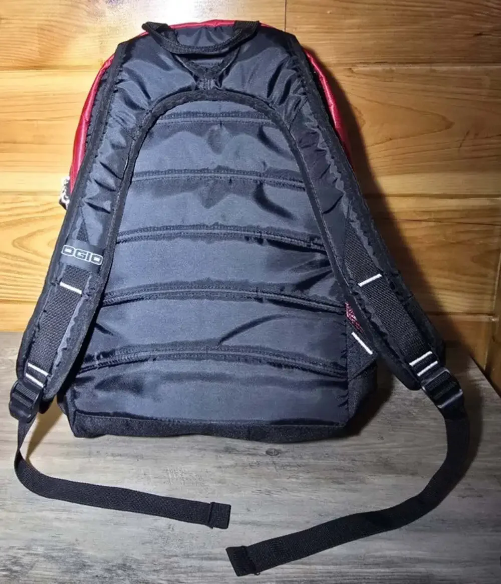 OGIO Budweiser Red/Black Backpack Zip Padded Adjustable Strap Audio Pocket